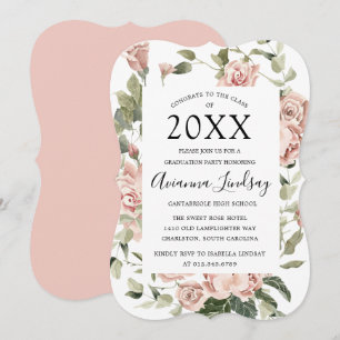 Convites Classe de 2022 Graduação Floral Rosa Rosa Bonito
