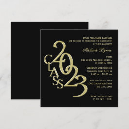 Convites Classe de 2023 Elegante Dourado e Negro