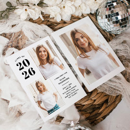 Convites Classe de 2025 | Festa de Formando Preto e Branco