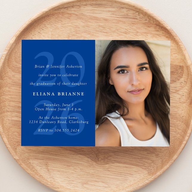 Convites Classe de 2025 - festa de formatura azul clássica (Criador carregado)