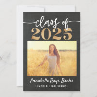 Classe de 2025 Script Cinza Chalk Imprimível