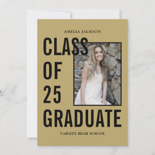 Convites Classe De 25 Fotografias Douradas E Pretas 4