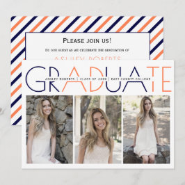 Convites Classe de azul-marinho 2023, foto de graduação de 