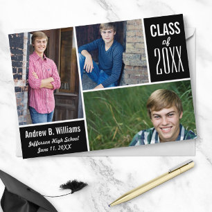 Convites Classe de Colagem de Fotos de Graduação Moderna 