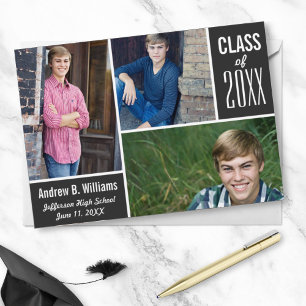 Convites Classe de Colagem de Fotos de Graduação Moderna 