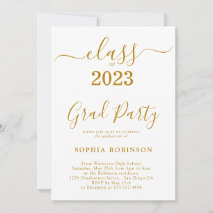 Convites Classe de Festa de formatura de Script Dourado 202