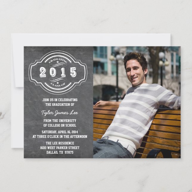 Convites Classe de festa de formatura fotográfica do quadro (Frente)