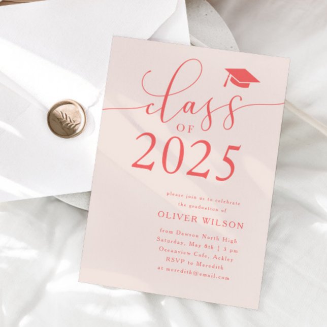 Convites Classe de Festa de formatura rosa 2025 (Criador carregado)