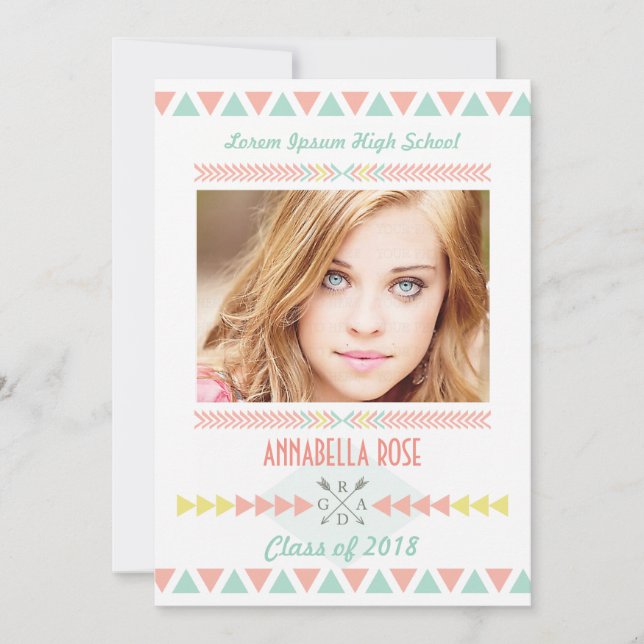 Convites Classe de festa de formatura tribal asteca da foto (Frente)