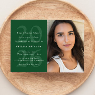 Convites Classe de festa de formatura verde clássica de fo