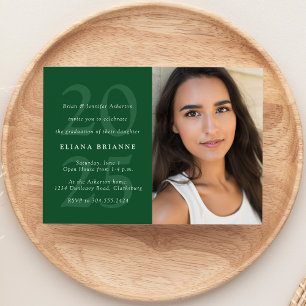 Convites Classe de festa de formatura verde clássica de fot