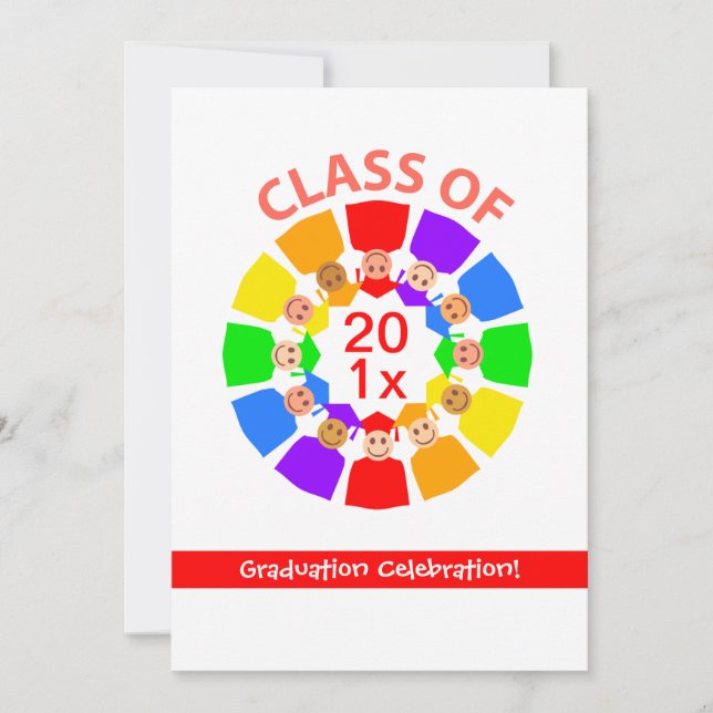 Convites Classe de ... Flor arco-íris (Frente)