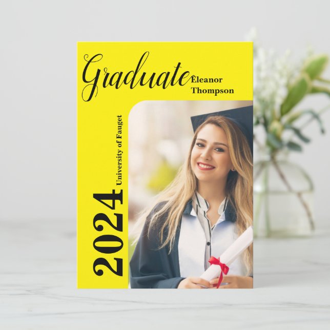 Convites Classe de Formando 2024: Foto em preto e branco mo (Em pé/Frente)