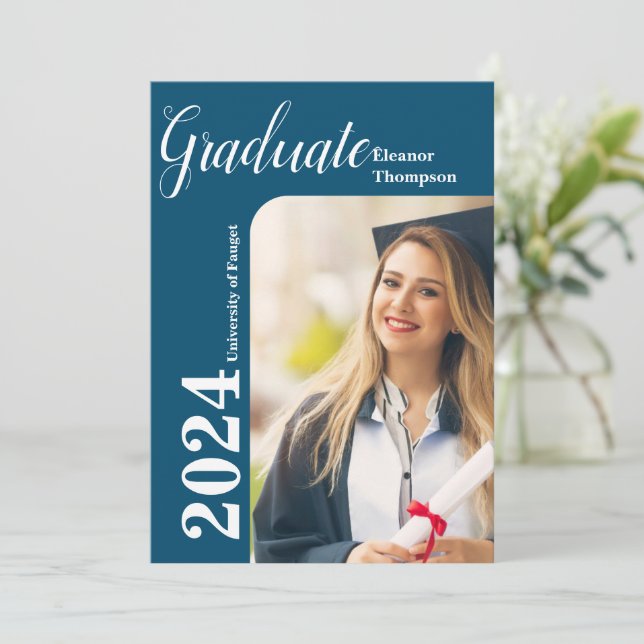 Convites Classe de Formando 2024: Foto em preto e branco mo (Em pé/Frente)