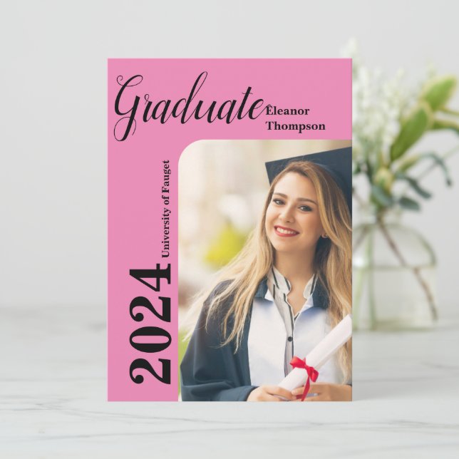 Convites Classe de Formando 2024: Foto em preto e branco mo (Em pé/Frente)