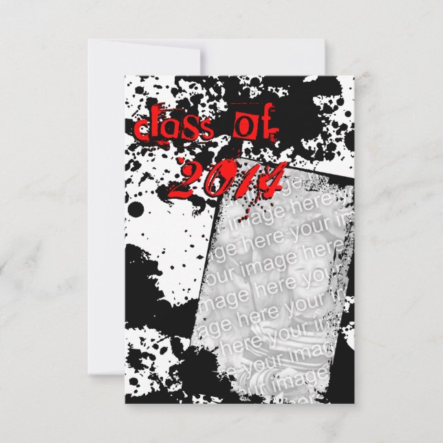 Convites classe de formando de Grunge de 2014 (Frente)