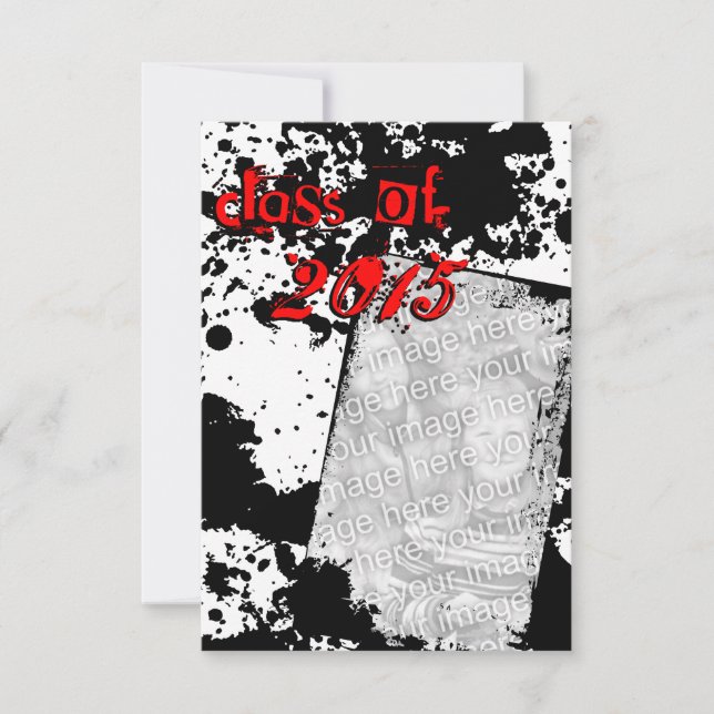 Convites classe de formando de Grunge de 2015 (Frente)