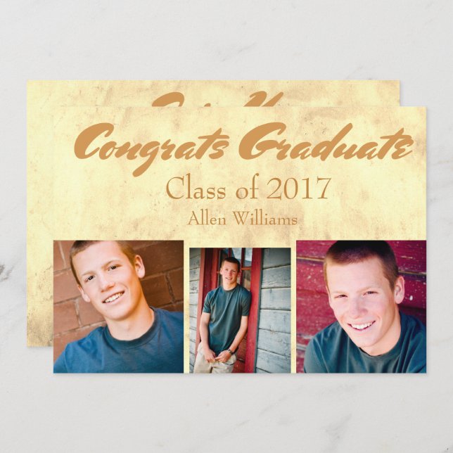 Convites Classe de Formando Dourado 20XX (Frente/Verso)