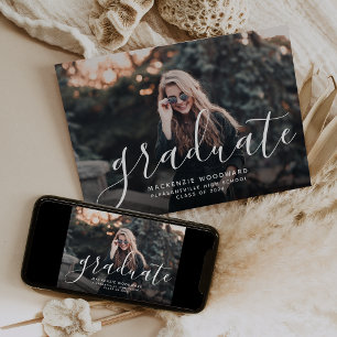 Convites Classe de Foto da Festa de formatura Branca de Sob