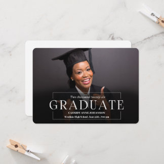 Convites Classe de Foto de Elegância Simples de Graduação 2
