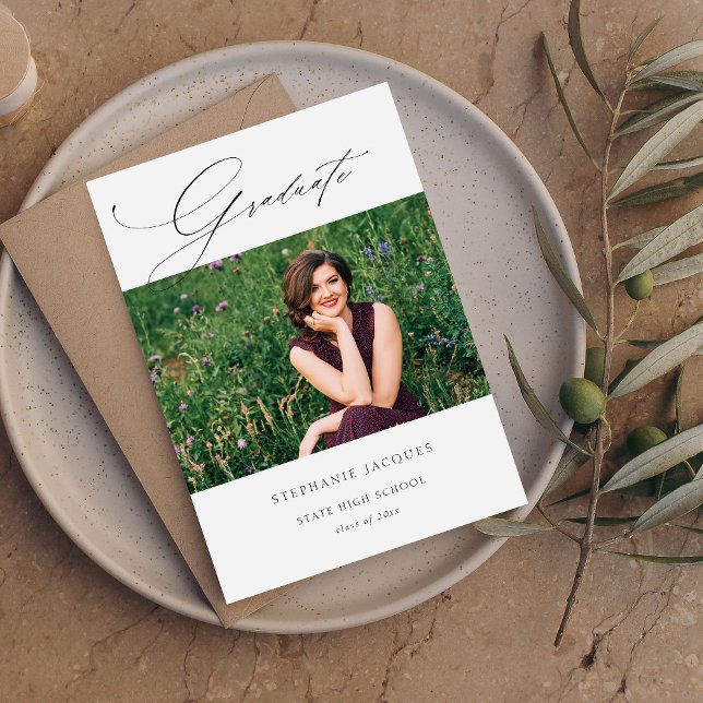 Convites Classe de Foto do Formando Elegante (Criador carregado)