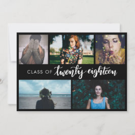 Convites Classe de foto pipe% moderna do formando cinco do