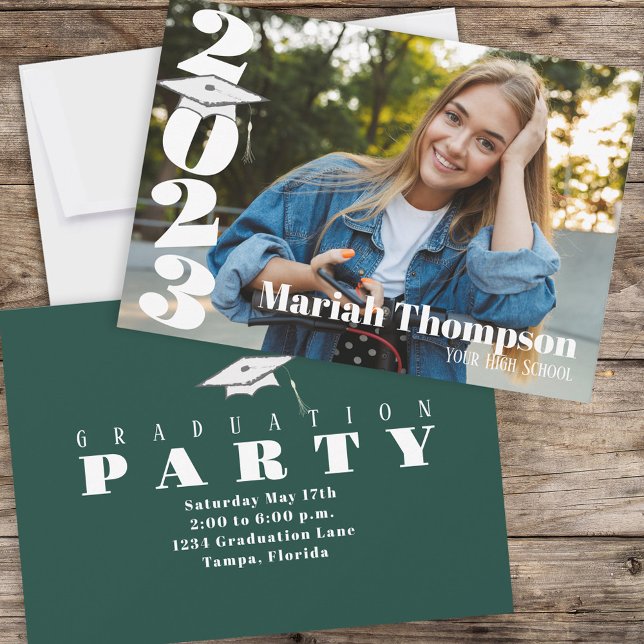 Convites Classe De Fotografia Verde De Graduação De 2023 (Criador carregado)