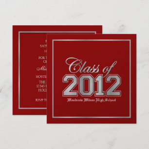 Convites Classe de graduação de 2012 Premium Red / Silver