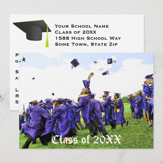 Convites Classe de graduação de 20XX (Frente/Verso)