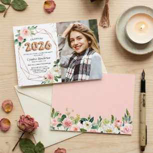 Convites Classe de Graduação de Fotos com Letras Balões 202