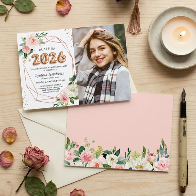 Convites Classe de Graduação de Fotos com Letras Balões 202 (Criador carregado)