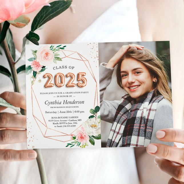 Convites Classe de Graduação de Fotos com Letras Balões 202 (Criador carregado)