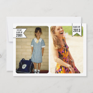 Convites Classe de Graduação de Fotos Jovem e Antiga de C