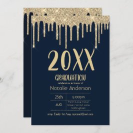 Convites Classe de Graduação de Glitter de Drill do Moderno