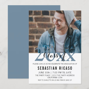 Convites Classe de Graduação de Personalizado Moderno (Azul