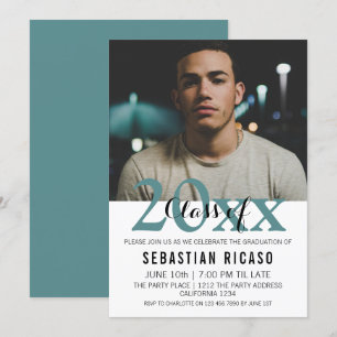 Convites Classe de Graduação de Personalizado Moderno (Teal