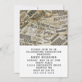 Convites Classe De Graduação Do Formando Peace Out Black 20