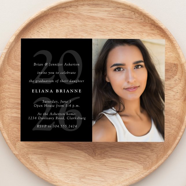 Convites Classe de graduação em fotografia branca e preto s (Criador carregado)