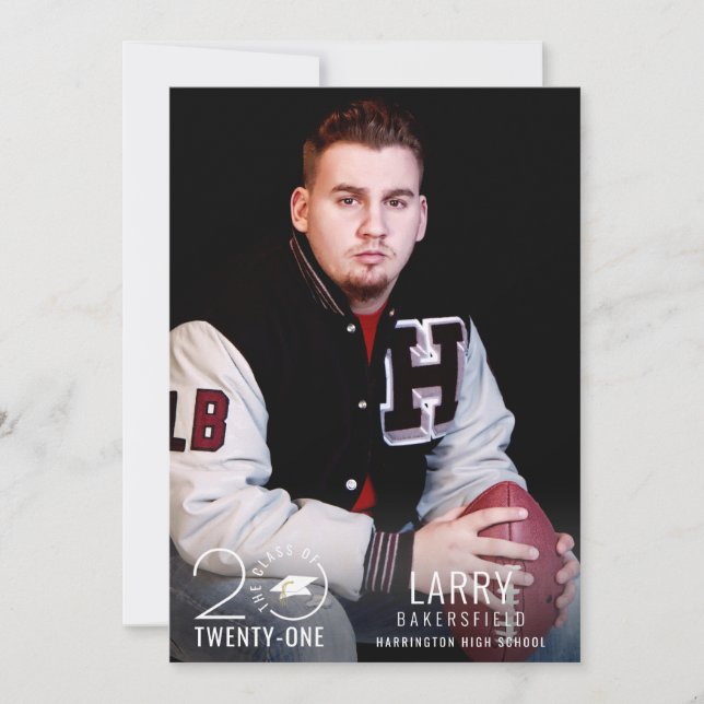 Convites CLASSE DE Graduação Moderna DE Tipografia 2021 (Frente)