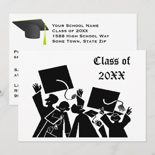 Convites Classe de grupo de graduação de 20XX (Frente/Verso)