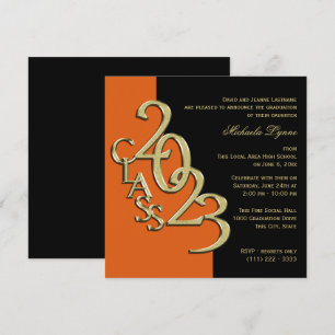 Convites Classe de laranja e de ouro de 2019 formandos