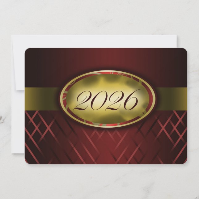 Convites Classe de Marrom e Dourado de 2026 (Frente)