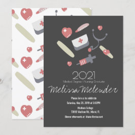 Convites Classe de padrão de Formando para enfermeiras médi