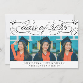 CONVITES CLASSE DE SCRIPT ELEGANTE DE GRADUAÇÃO DE FOTOS DE