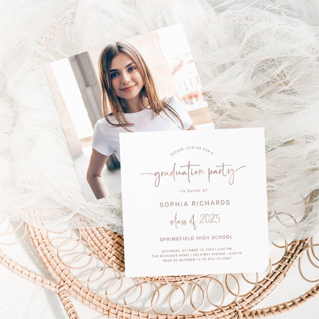 Convites Classe de Script Moderno de Festa de formatura de  (Criador carregado)