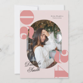 Convites Classe de Tipografia em Negrito Rosa de Graduação 