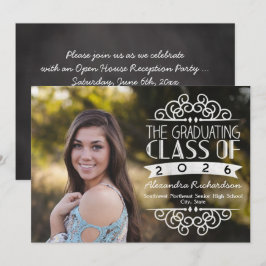 Convites Classe de Tipografia Vintage de Graduação de Foto 