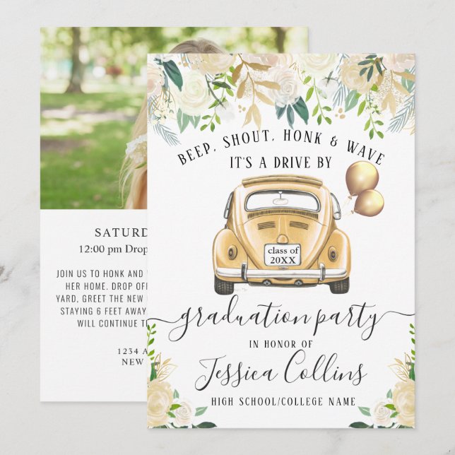 Convites Classe de UNIDADE 2024 POR Festa de formatura FOTO (Frente/Verso)