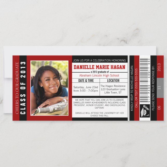 Convites Classe do bilhete 2013 da admissão do VIP da (Frente)