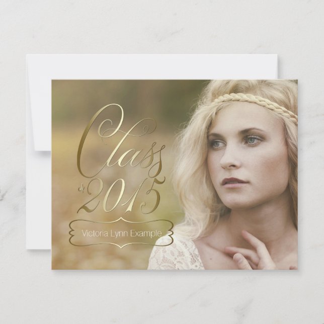 Convites Classe Dourada de graduação de 2015 (Frente)
